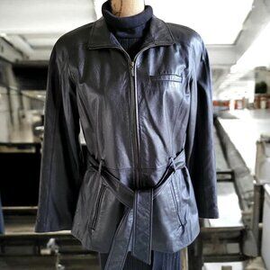 Vintage Preston & York Lambskin Black Women's Leather Jacket- S